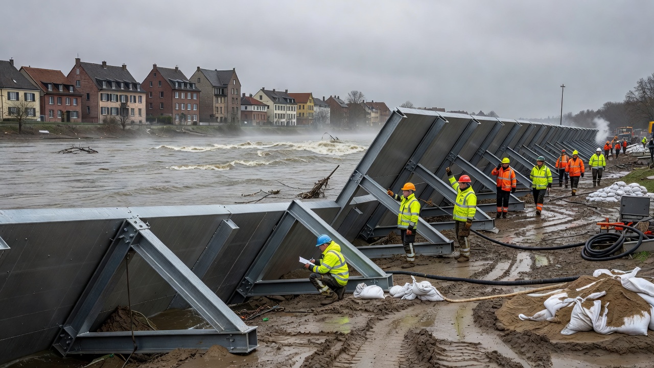 Rhineva Flood Barriers Reinforced After Storm Damage